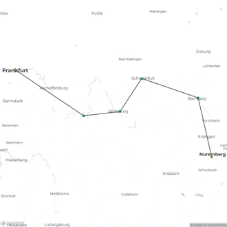 tourhub | A-ROSA River Cruises | Main River Discovery Frankfurt - Nuremberg | Tour Map