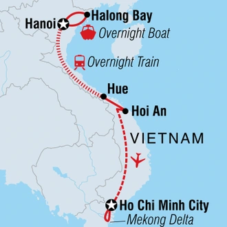 tourhub | Intrepid Travel | Vietnam Express Southbound | Tour Map