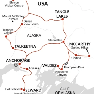 tourhub | Explore! | Outdoor Alaska | Tour Map
