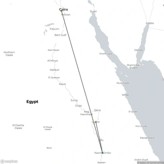 tourhub | Sun Pyramids Tours | 3 Nights Mövenpick MS Royal Lily Nile Cruise From Aswan to Luxor | Tour Map