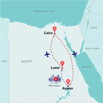 tourhub | Travel Talk Tours | Jewels of the Nile 2025 (5 Star Hotels) | Tour Map