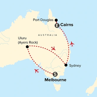 tourhub | G Adventures | Discover Australia | Tour Map