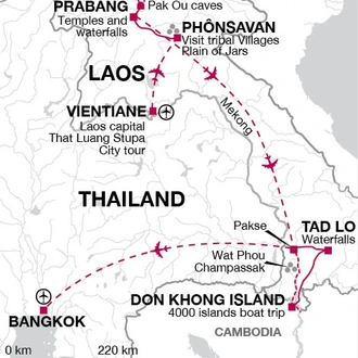tourhub | Explore! | Spirit Of Laos | Tour Map