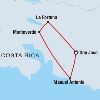 tourhub | Intrepid Travel | Premium Costa Rica | Tour Map