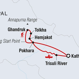tourhub | Intrepid Travel | One Week in Nepal | Tour Map