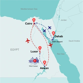 tourhub | Travel Talk Tours | Treasures of the Nile 2025 (4 & 5 Star Hotels) | Tour Map