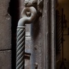 Close-up shot of the lion head door handle on the sliding entrance doors of the Ashkenazim Synagogue, Cairo, Egypt. Joshua Shamsi, 2017. 