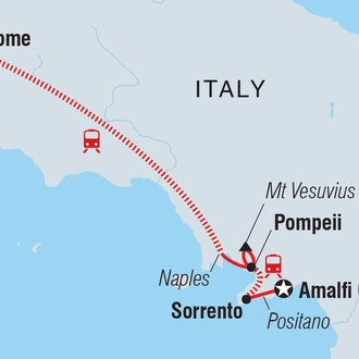 tourhub | Intrepid Travel | Rome to Amalfi | Tour Map
