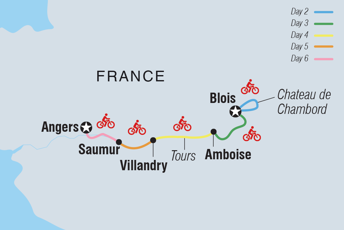 tourhub | Intrepid Travel | Cycle the Loire Valley | Tour Map