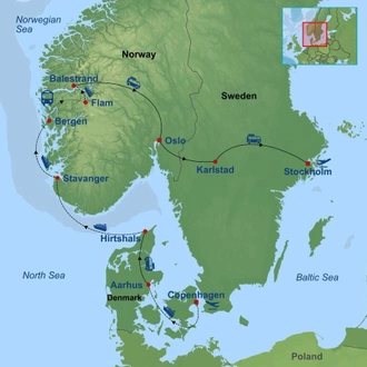 tourhub | Indus Travels | Wonders of Scandinavia | Tour Map