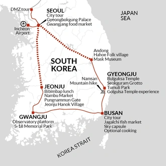 tourhub | Explore! | Discover South Korea | Tour Map