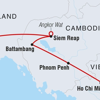 tourhub | Intrepid Travel | Cambodian Traveller | Tour Map