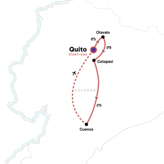 tourhub | G Adventures | Highlands of Ecuador | Tour Map