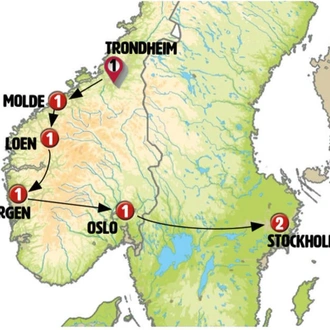 tourhub | Europamundo | The beautiful Norway End Stockholm | Tour Map