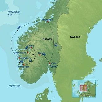 tourhub | Indus Travels | Spectacular Norwegian Fjords with Havila Cruise | Tour Map