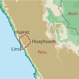 tourhub | World Expeditions | Huayhuash Circuit | Tour Map