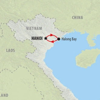 tourhub | On The Go Tours | Backstreets of Hanoi & Halong Bay - 5 days | Tour Map