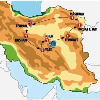 tourhub | Europamundo | Iran: An Oasis of Devotion and Faith | Tour Map