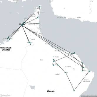 tourhub | Today Voyages | Treasures of Oman & Emirates 4* | Tour Map