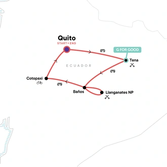 tourhub | G Adventures | Ecuador Multisport | Tour Map