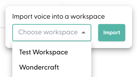 Import a voice to a workspace