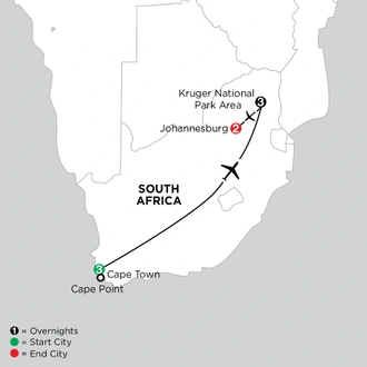 tourhub | Globus | Independent South African Sojourn | Tour Map