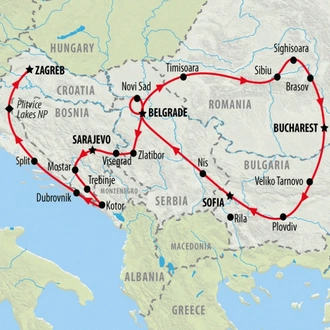 tourhub | On The Go Tours | Central Balkans Explorer - 19 days | Tour Map