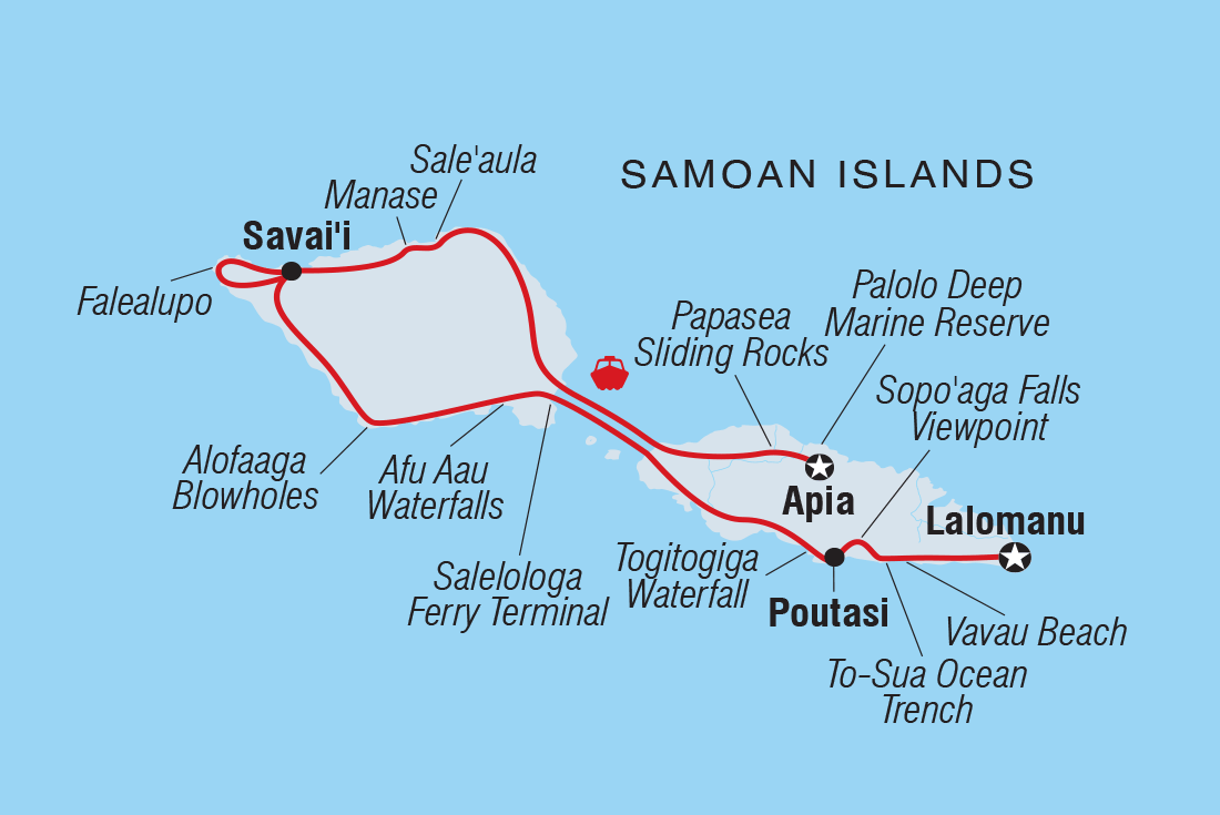 tourhub | Intrepid Travel | Samoa Adventure | Tour Map