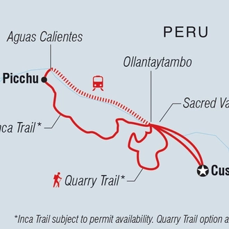 tourhub | Intrepid Travel | Peru: Trek the Inca Trail 4 Days | Tour Map