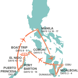 tourhub | Intro Travel | Philippines Island Explorer 17 Day | Tour Map