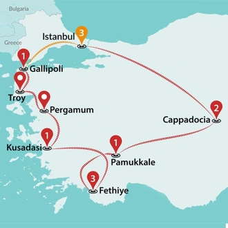 tourhub | Travel Talk Tours | Best of Turkey by Land | Tour Map