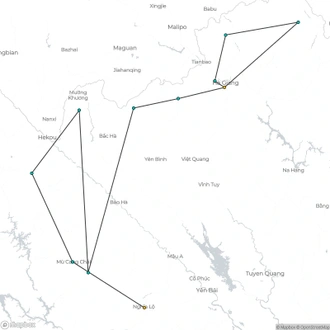 tourhub | Mr Linh's Adventures | Trekking the secret trails on Vietnam's frontier 14 days 13 nights | Tour Map