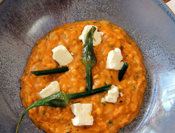 Risotto of Crown Prince pumpkin and rosemary with Graceburn cheese