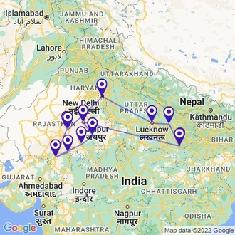 tourhub | Holidays At | Amazing North India with Ayodhya | Tour Map