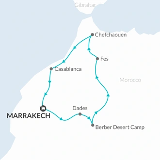 tourhub | Bamba Travel | Morocco Group Discovery 9D/8N | Tour Map