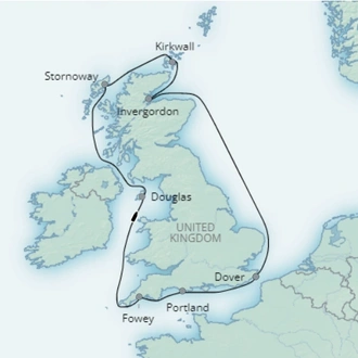 tourhub | Saga Ocean Cruise | Summertime in the British Isles | Tour Map