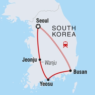 tourhub | Intrepid Travel | Essential South Korea | Tour Map