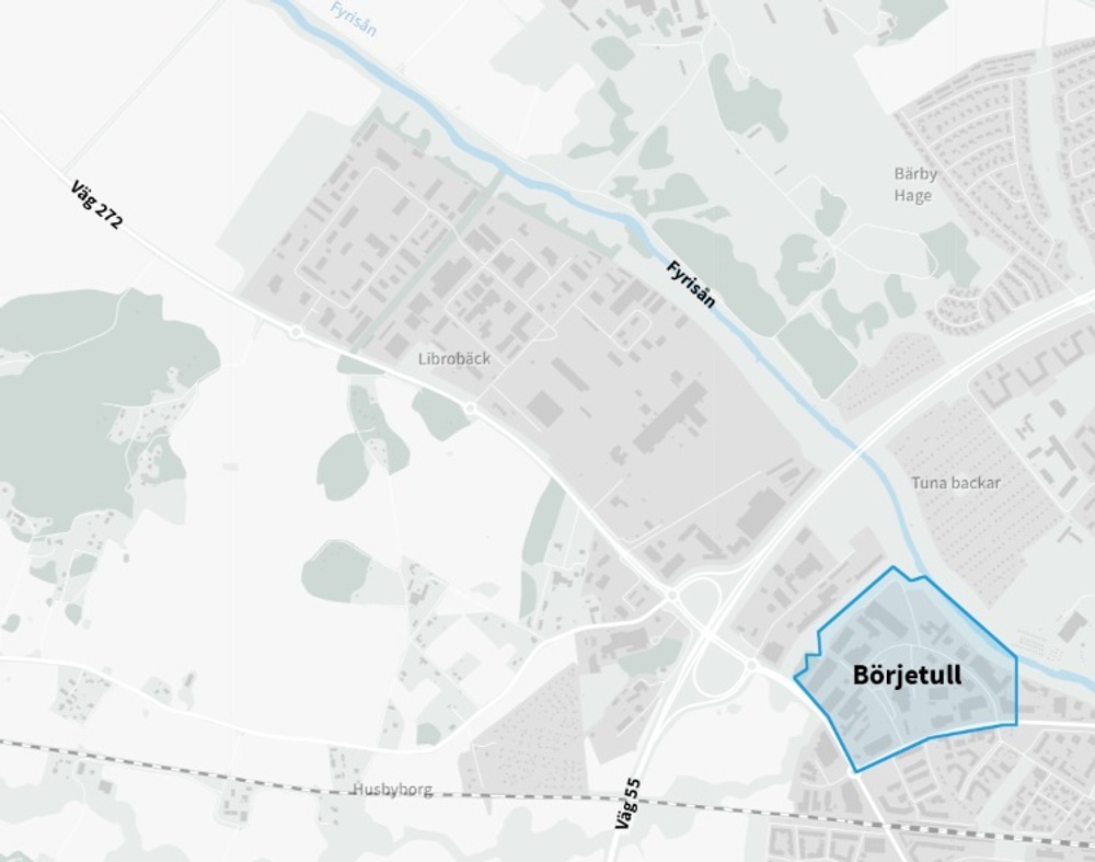 Karta över Börjetull, Uppsala
Bild: Uppsala kommun