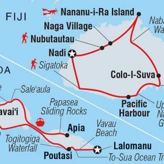 tourhub | Intrepid Travel | Samoa & Fiji Adventure  | Tour Map