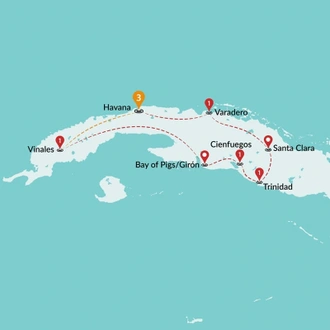 tourhub | Travel Talk Tours | Highlights of Cuba | Tour Map