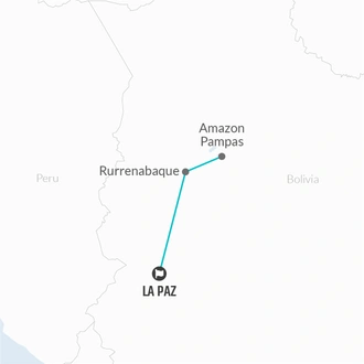 tourhub | Bamba Travel | Bolivian Amazon Pampas Air-Expedition 5D/4N (from La Paz) | Tour Map