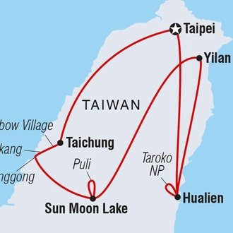 tourhub | Intrepid Travel | Explore Taiwan | Tour Map