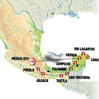 tourhub | Europamundo | Beautiful Mexico | Tour Map