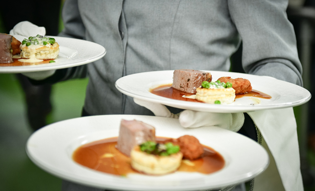 Roasted Yorkshire lamb DNSV, pea, mint, morel vol-au-vent