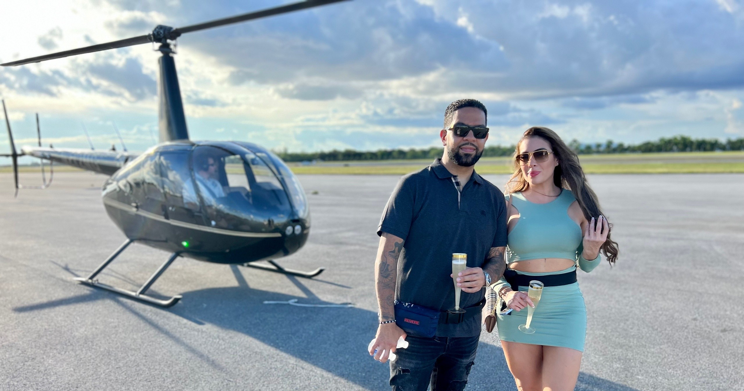 Romantic Miami South Beach Helicopter Tour with Champagne