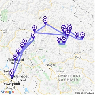 tourhub | Visit in Pakistan | Fairy Meadows Trek, Karakorum Highway and Silk Route Tour | Tour Map
