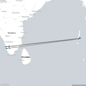 tourhub | Agora Voyages | Kerala Backwater & Andaman Island | Tour Map