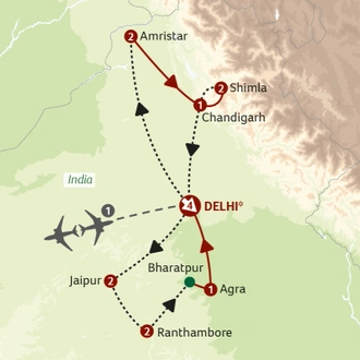 tourhub | Titan Travel | The Great Indian Rail Journey | Tour Map