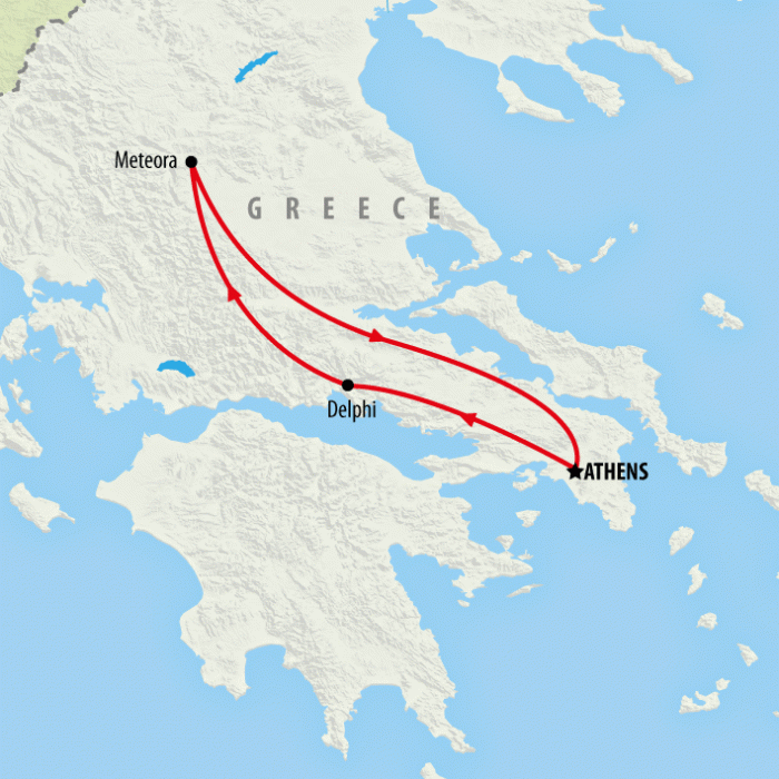 tourhub | On The Go Tours | Jewels of Greece Express - 5 Days | Tour Map