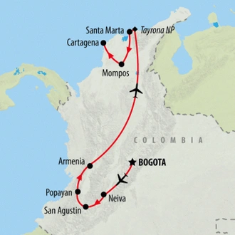 tourhub | On The Go Tours | Classic Colombia - 16 days | Tour Map